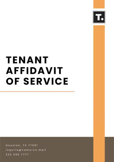 Free Tenant Affidavit of Service Template to Edit Online