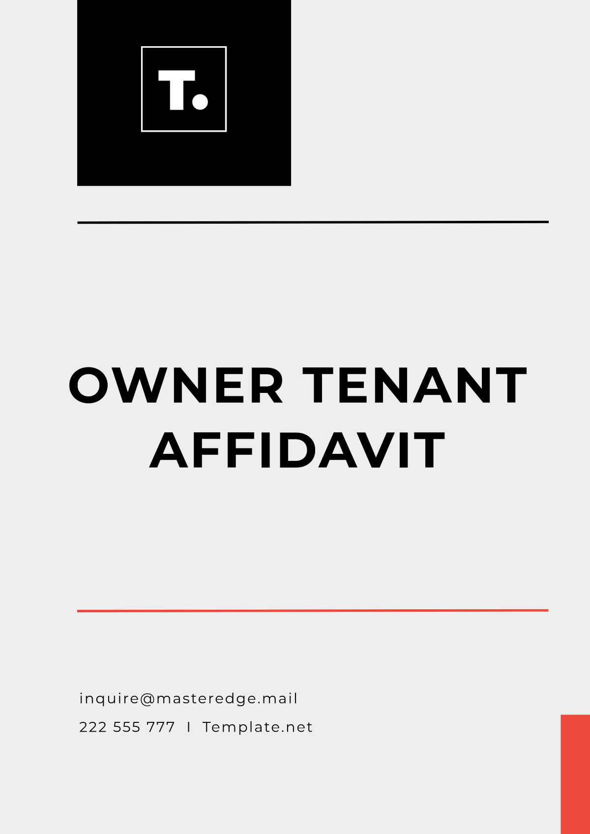 Free Owner Tenant Affidavit Template