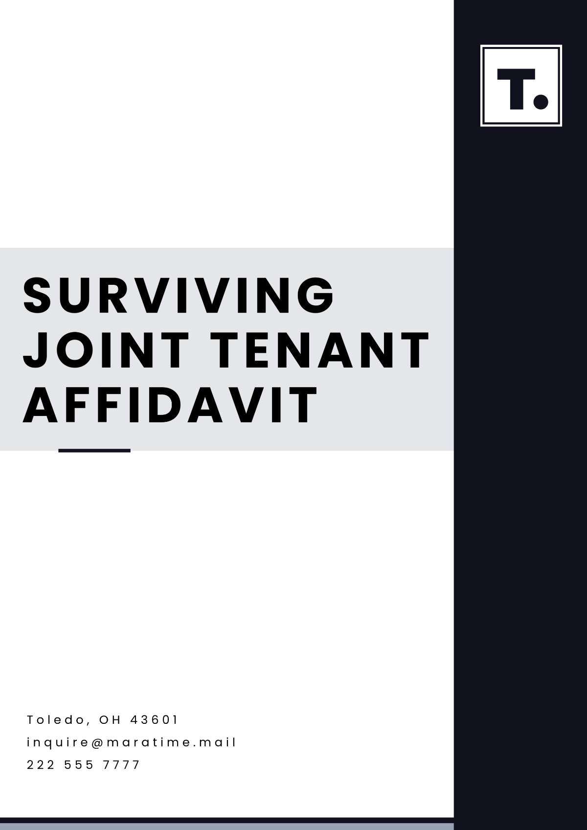 Free Surviving Joint Tenant Affidavit Template