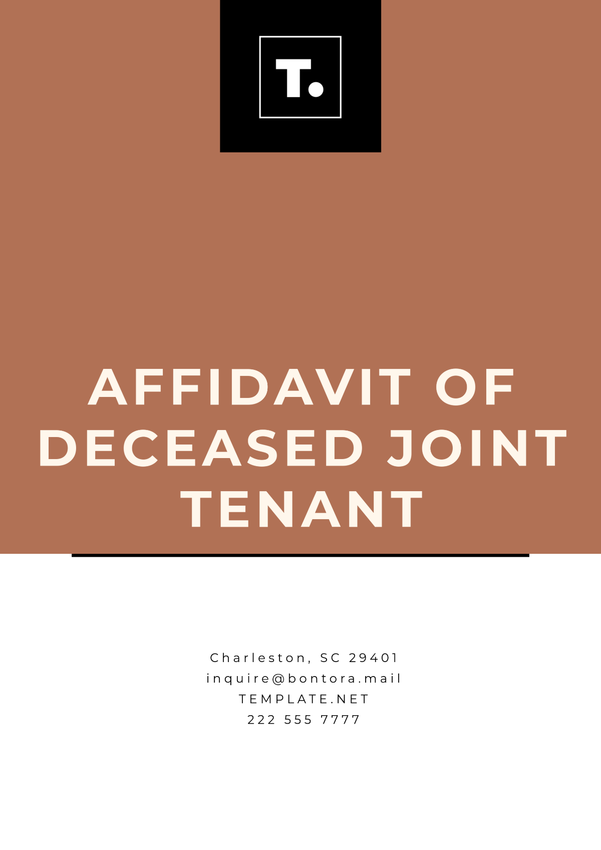 Free Deceased Joint Tenant Affidavit Template