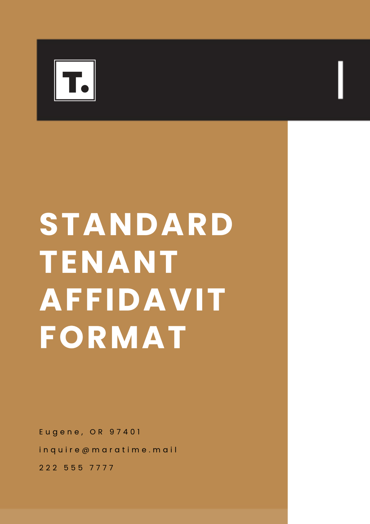 Free Standard Tenant Affidavit Format Template