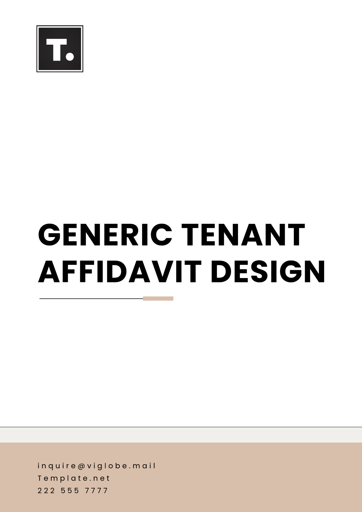 Free Generic Tenant Affidavit Design Template