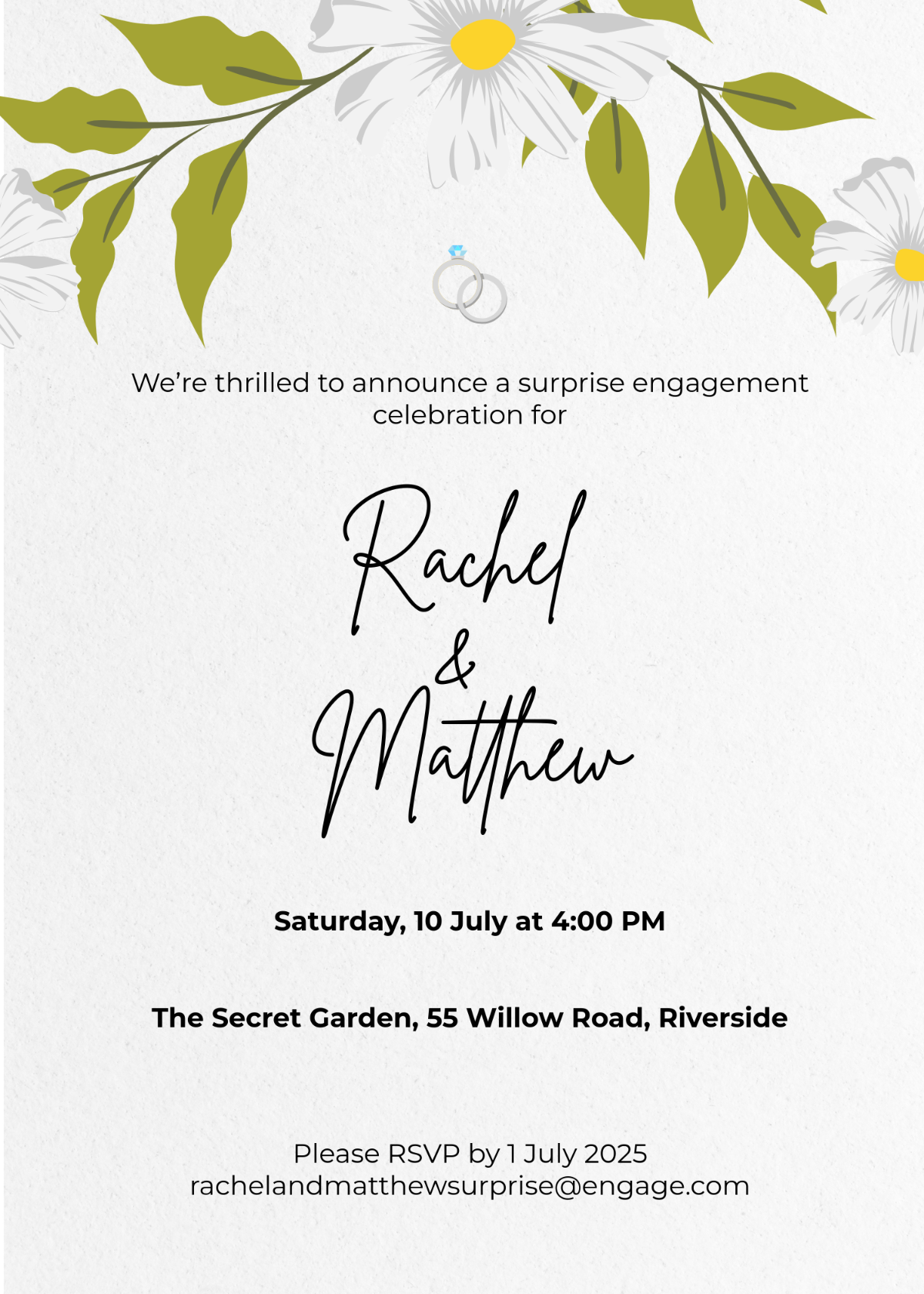 Surprise Engagement Invitation Template - Edit Online & Download