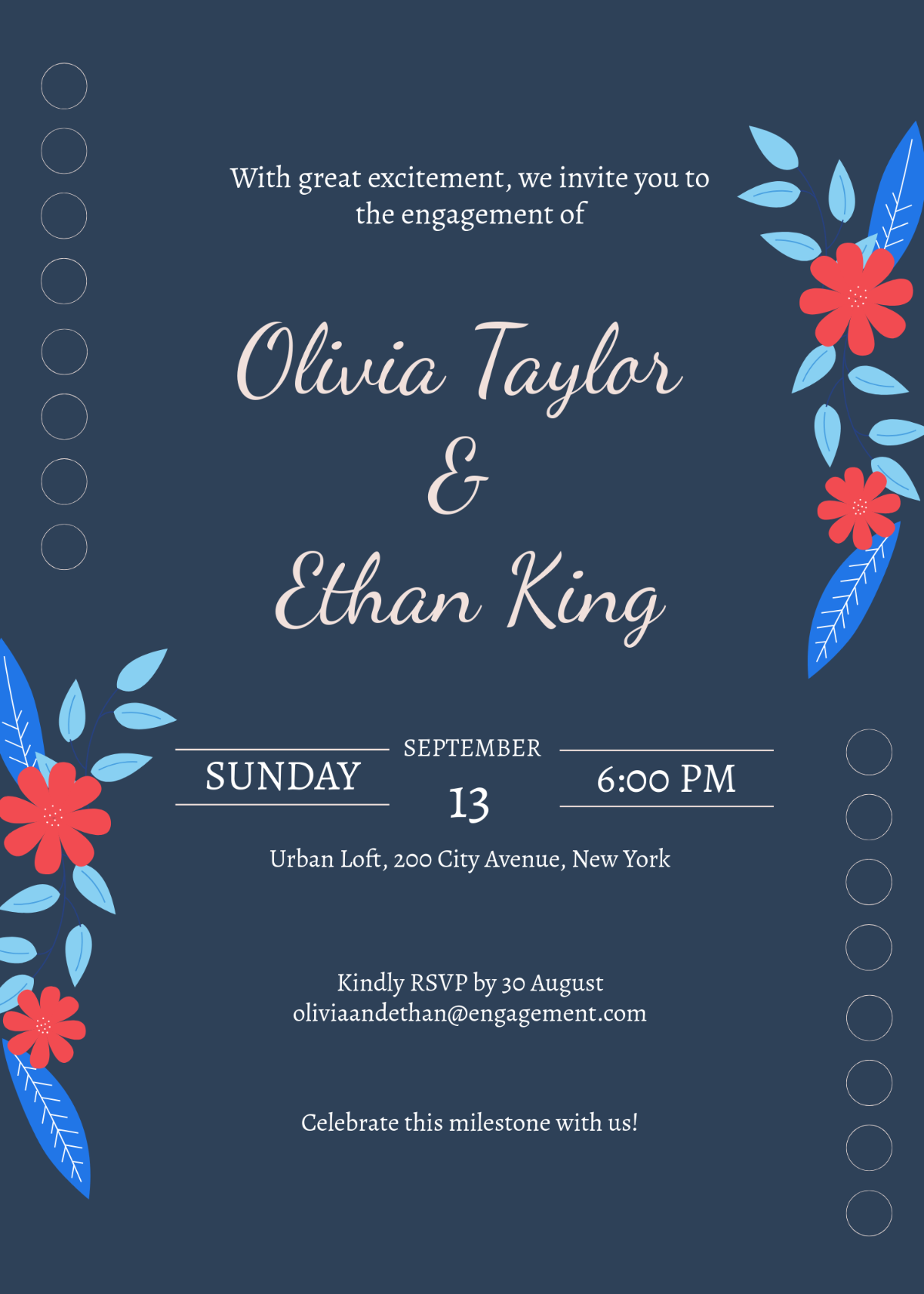 Modern Engagement Invitation Template - Edit Online & Download