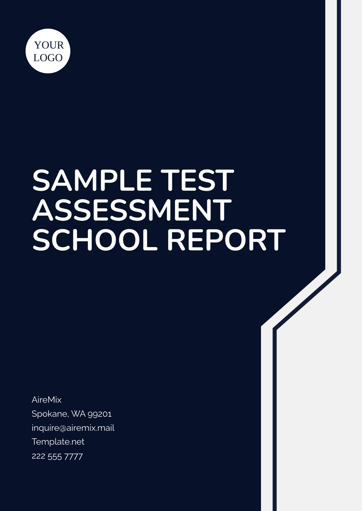 Free Sample Test Assessment School  Report Template