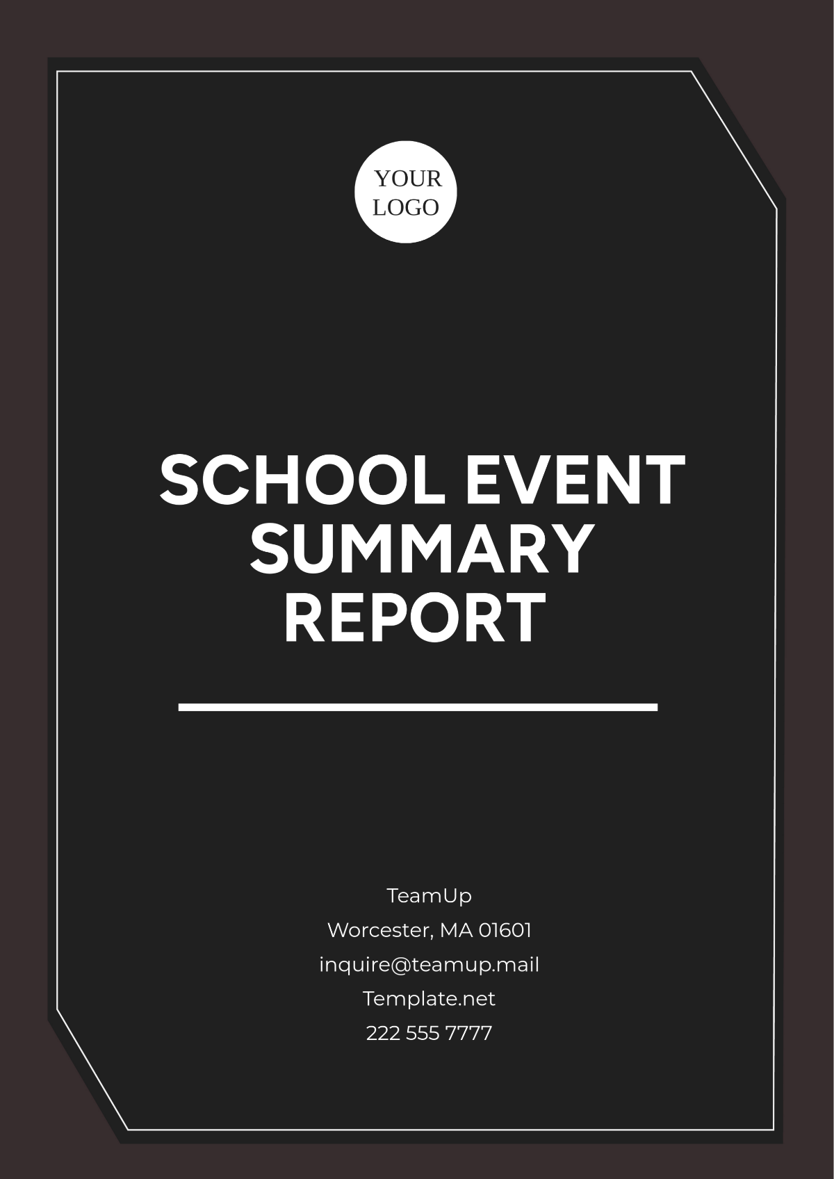 Free School Event Summary Report Template