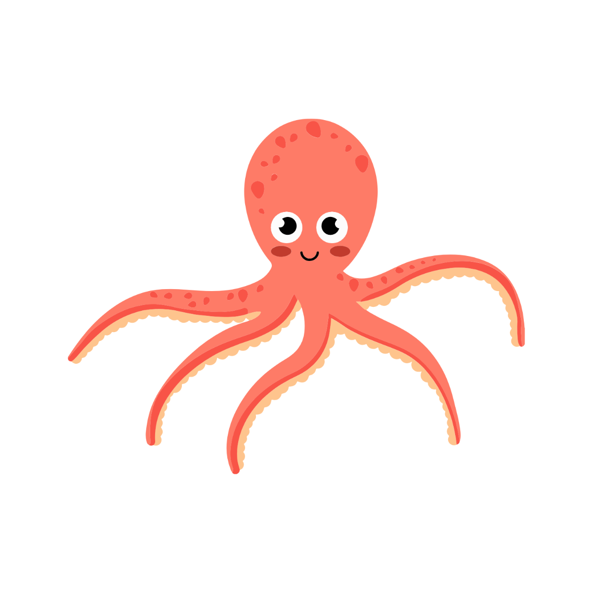 Smiling Octopus Clipart  - Edit Online | Template.net