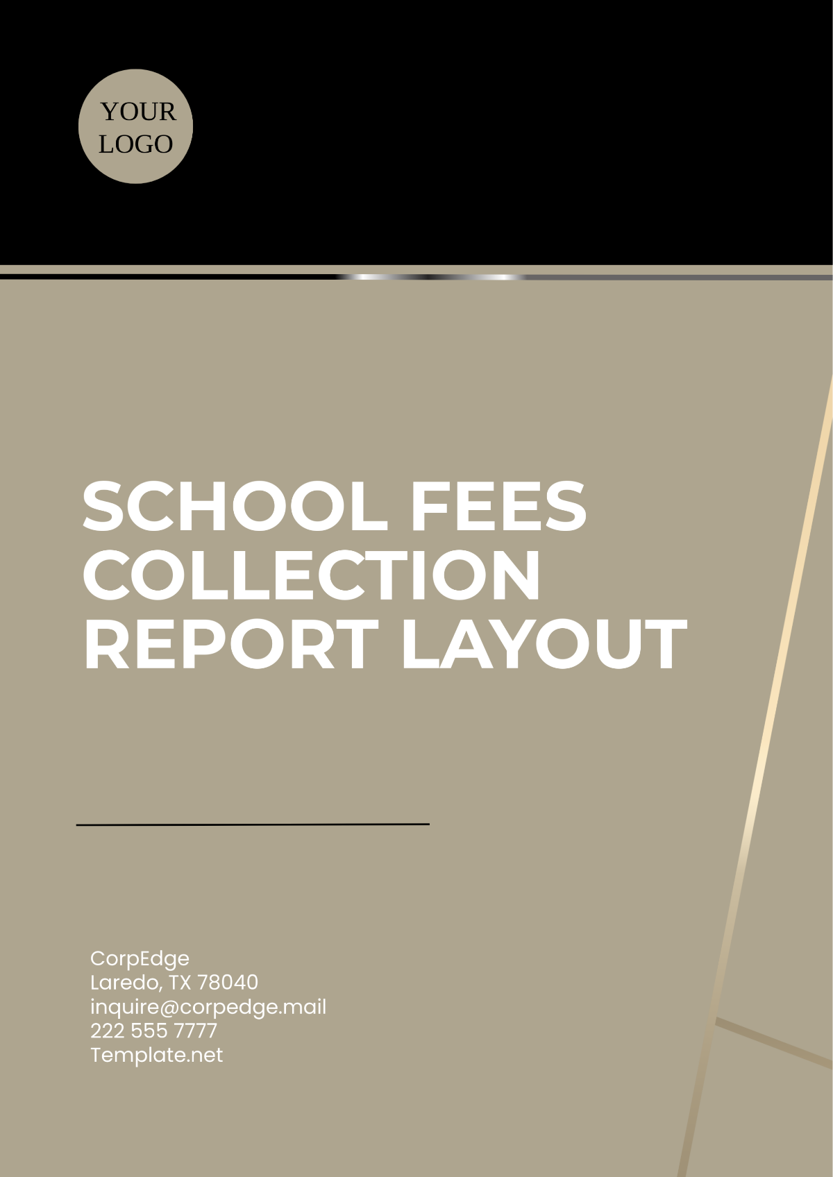 Free School Fees Collection Report Layout Template