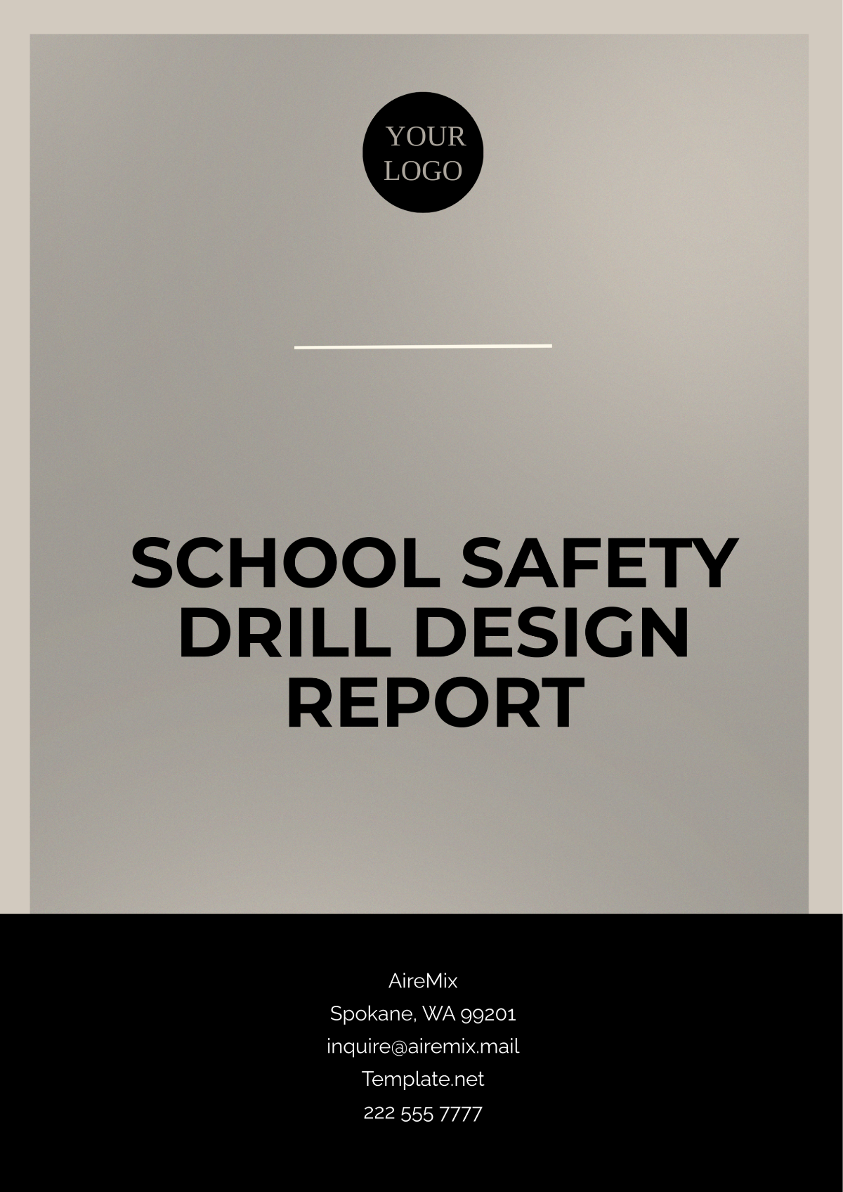 Free School Safety Drill Design Report Template