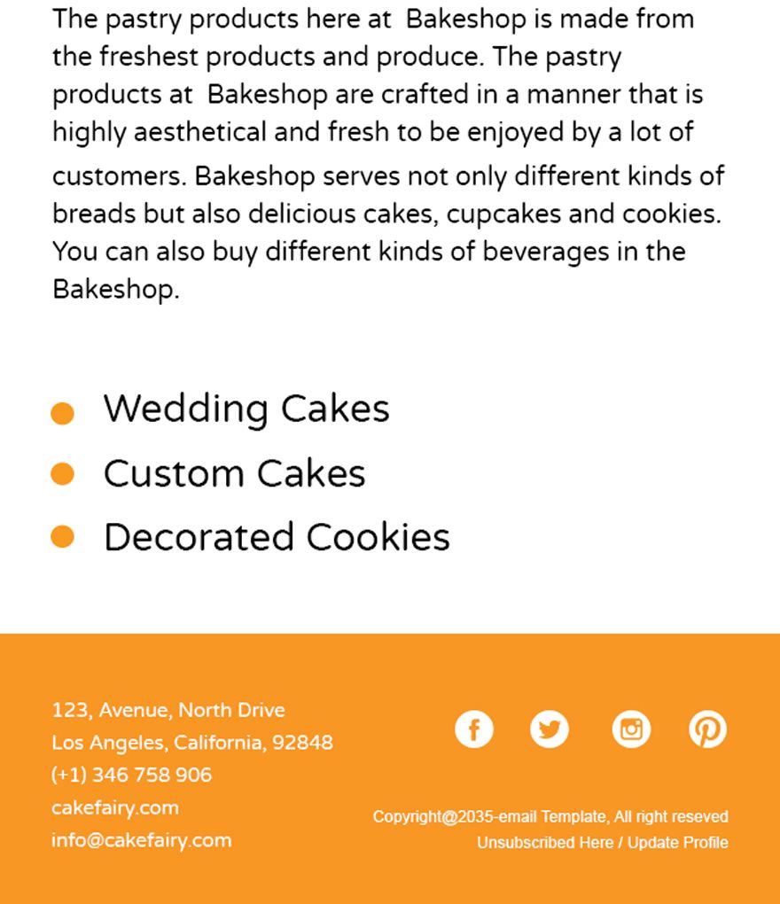 Bakery Email Newsletter Template