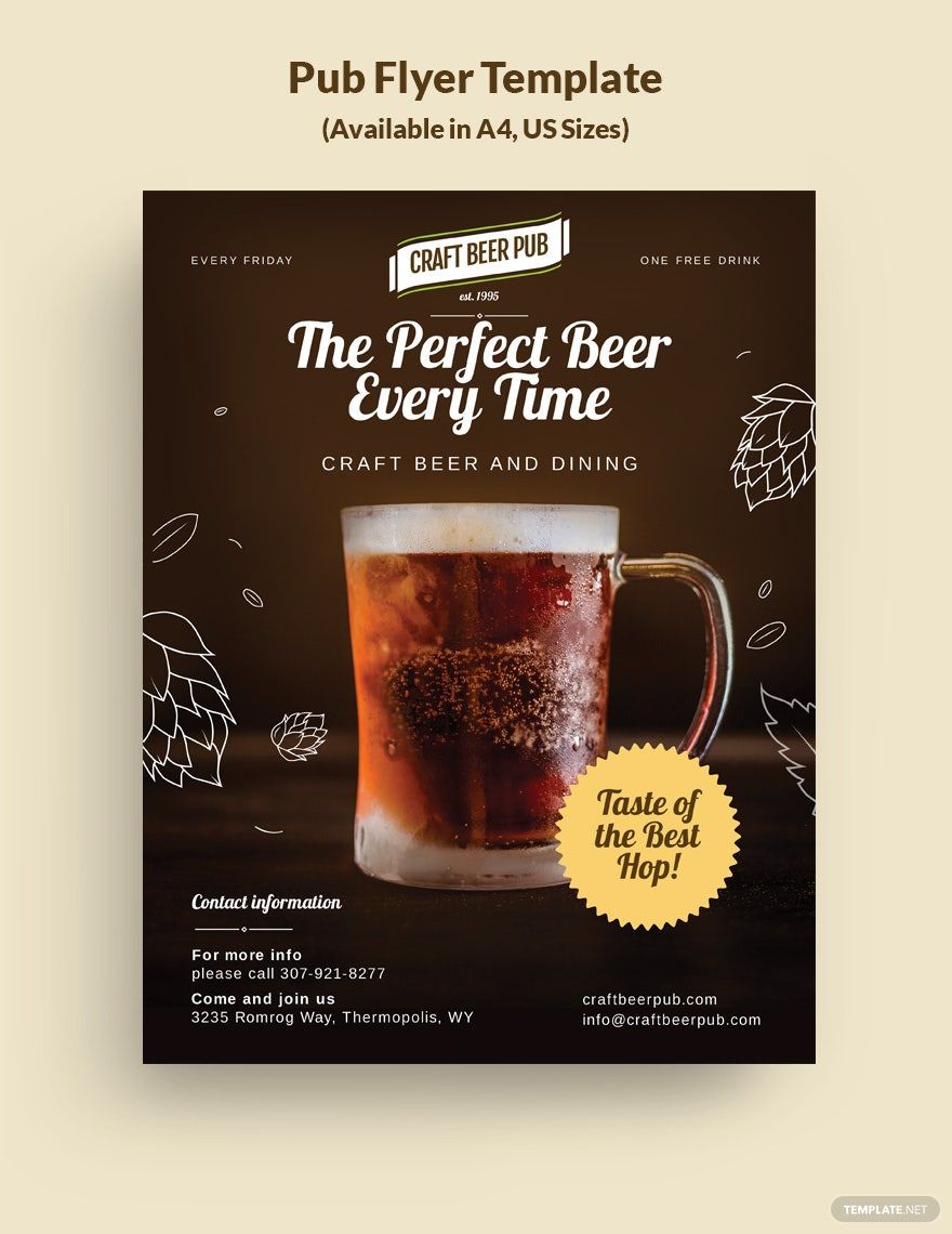 Pub Flyer Template in Word, Illustrator, PSD, Publisher, InDesign