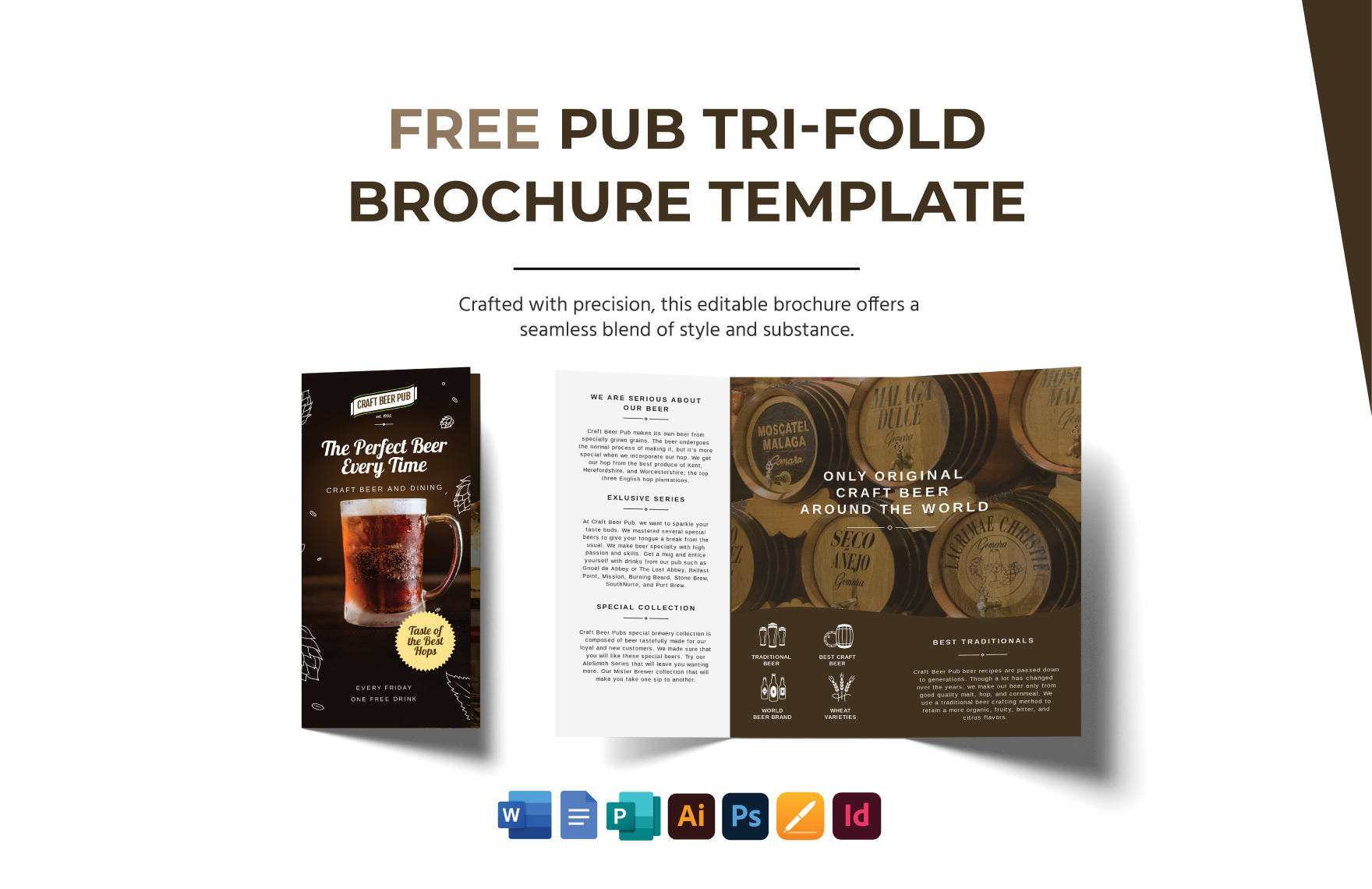 Pub Tri-Fold Brochure Template