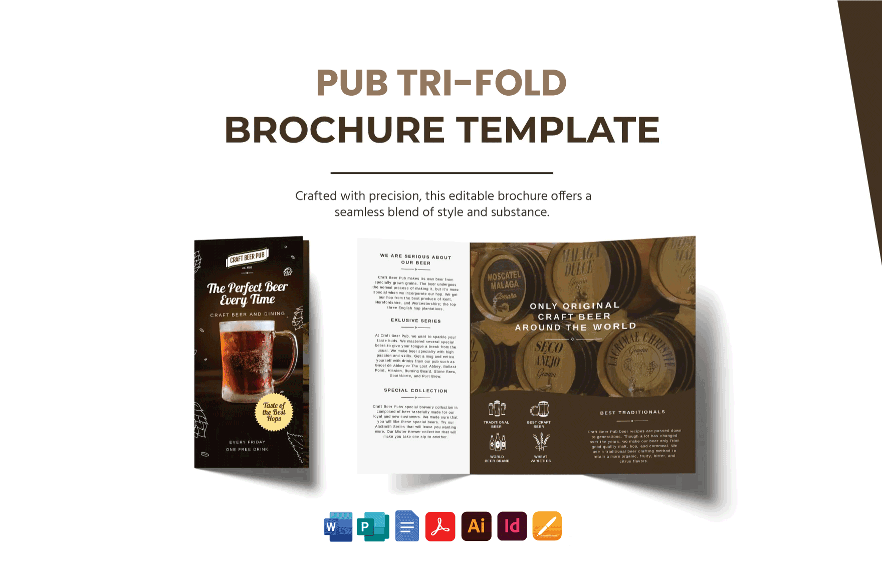 Free Pub Tri-Fold Brochure Template in Word, Google Docs, Illustrator, PSD, Apple Pages, Publisher, InDesign