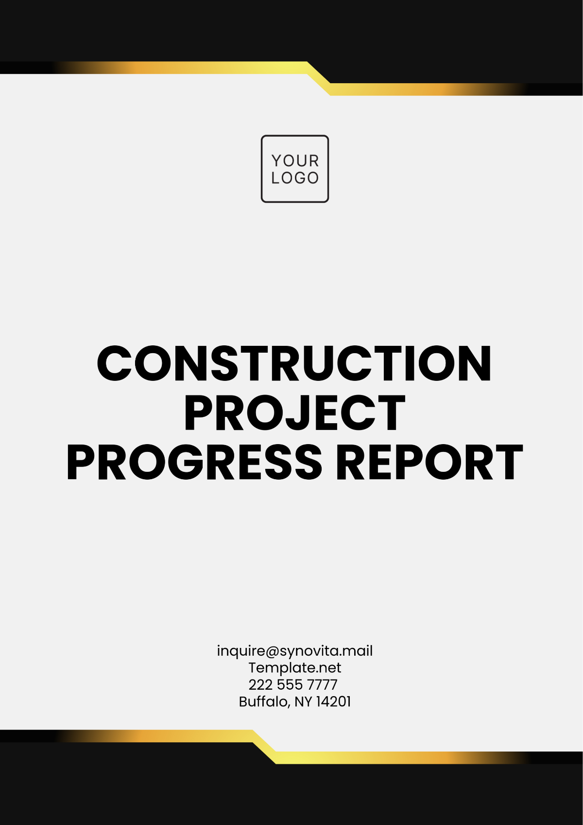 Free Construction Project Progress Report Template