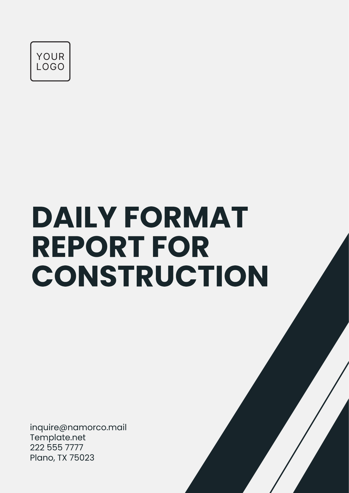 Free Daily Format Report for Construction Template