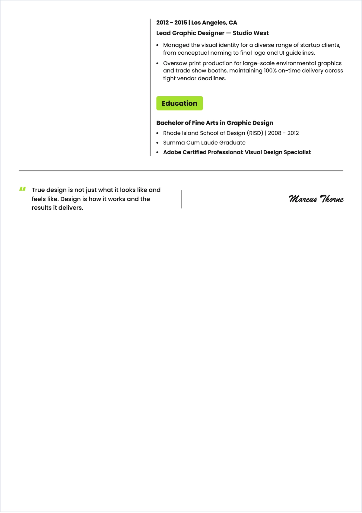 Free Printable Senior Designer ATS Resume Template, AI Resume Builder