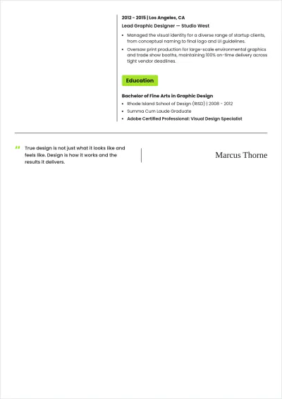 Free Printable Senior Designer ATS Resume Template, AI Resume Builder