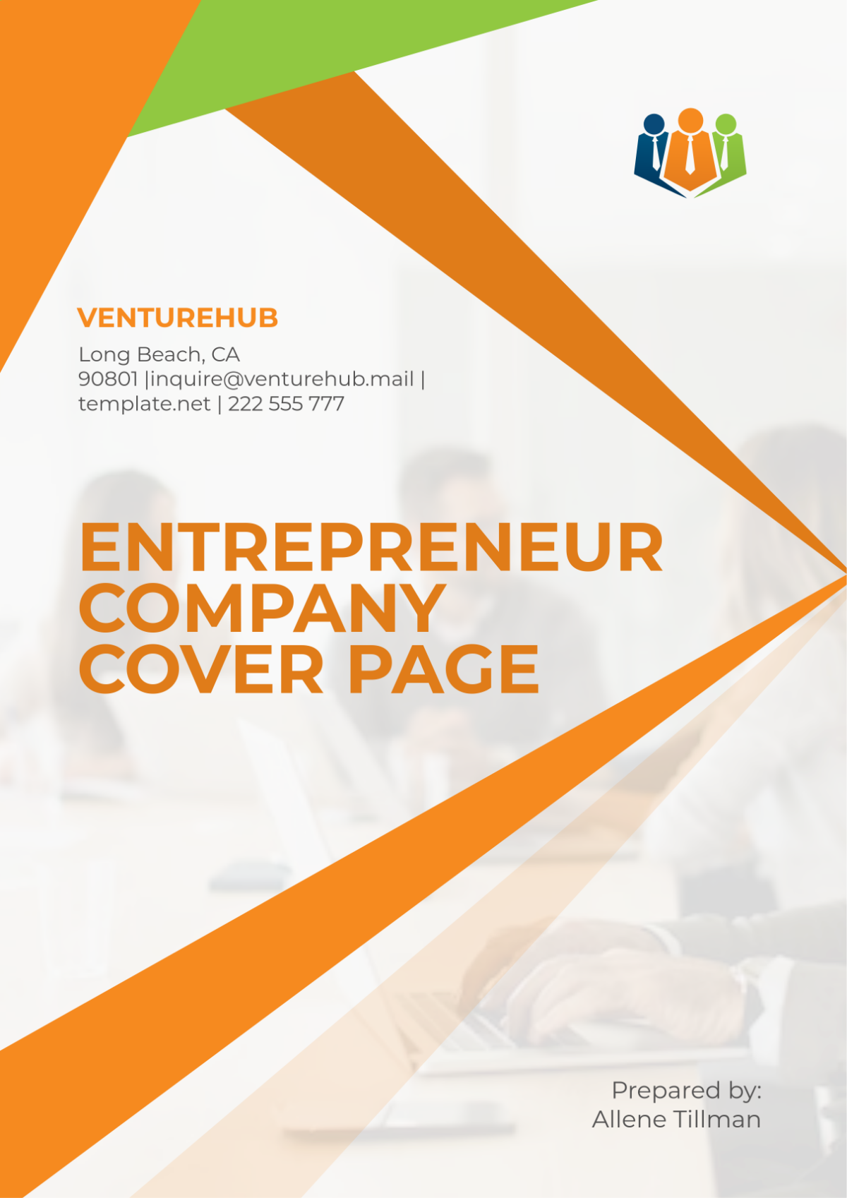 Free Entrepreneur Company Cover Page Template - Edit Online & Download