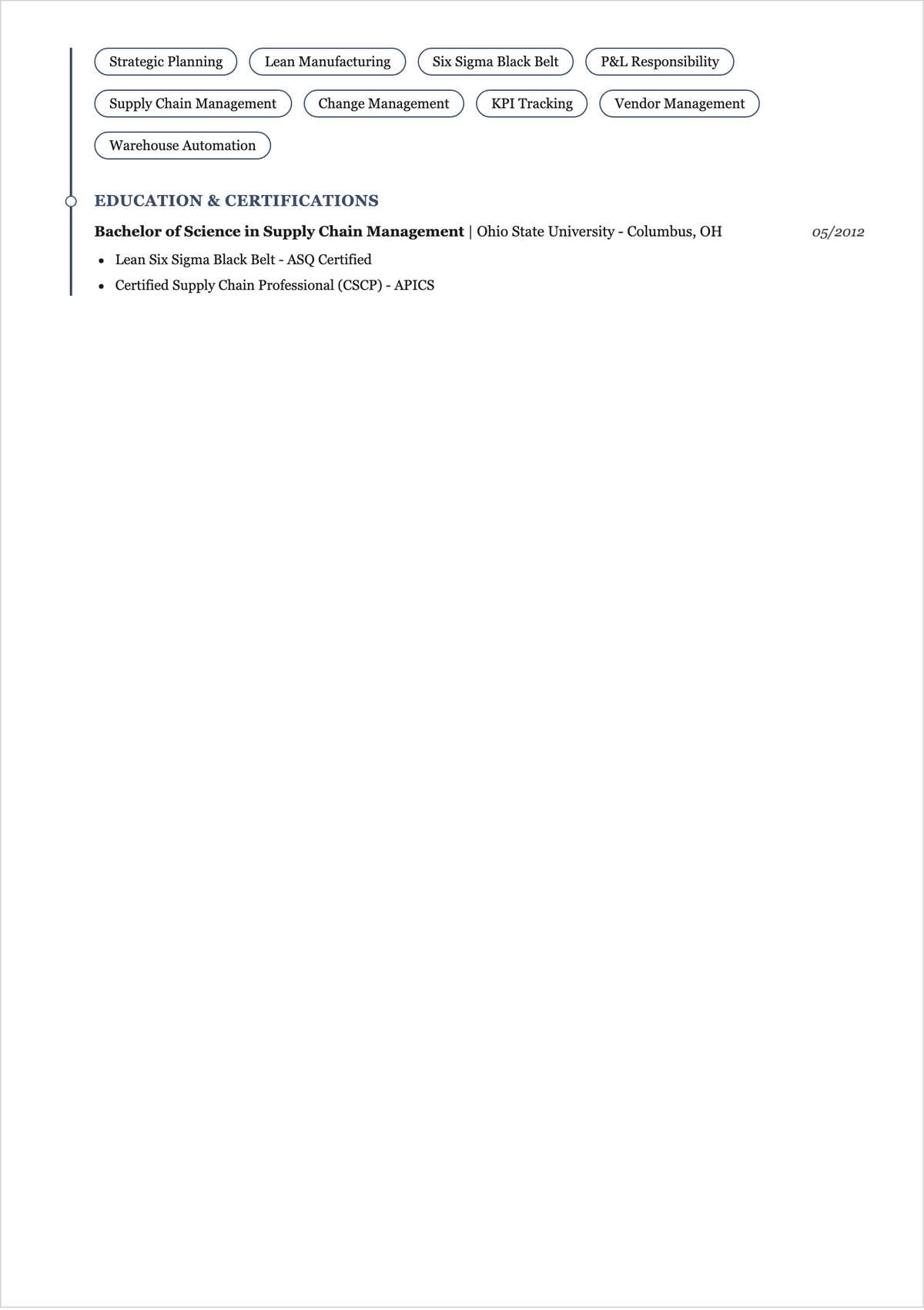 Free Senior Operations Manager ATS Resume Template, AI Resume Builder