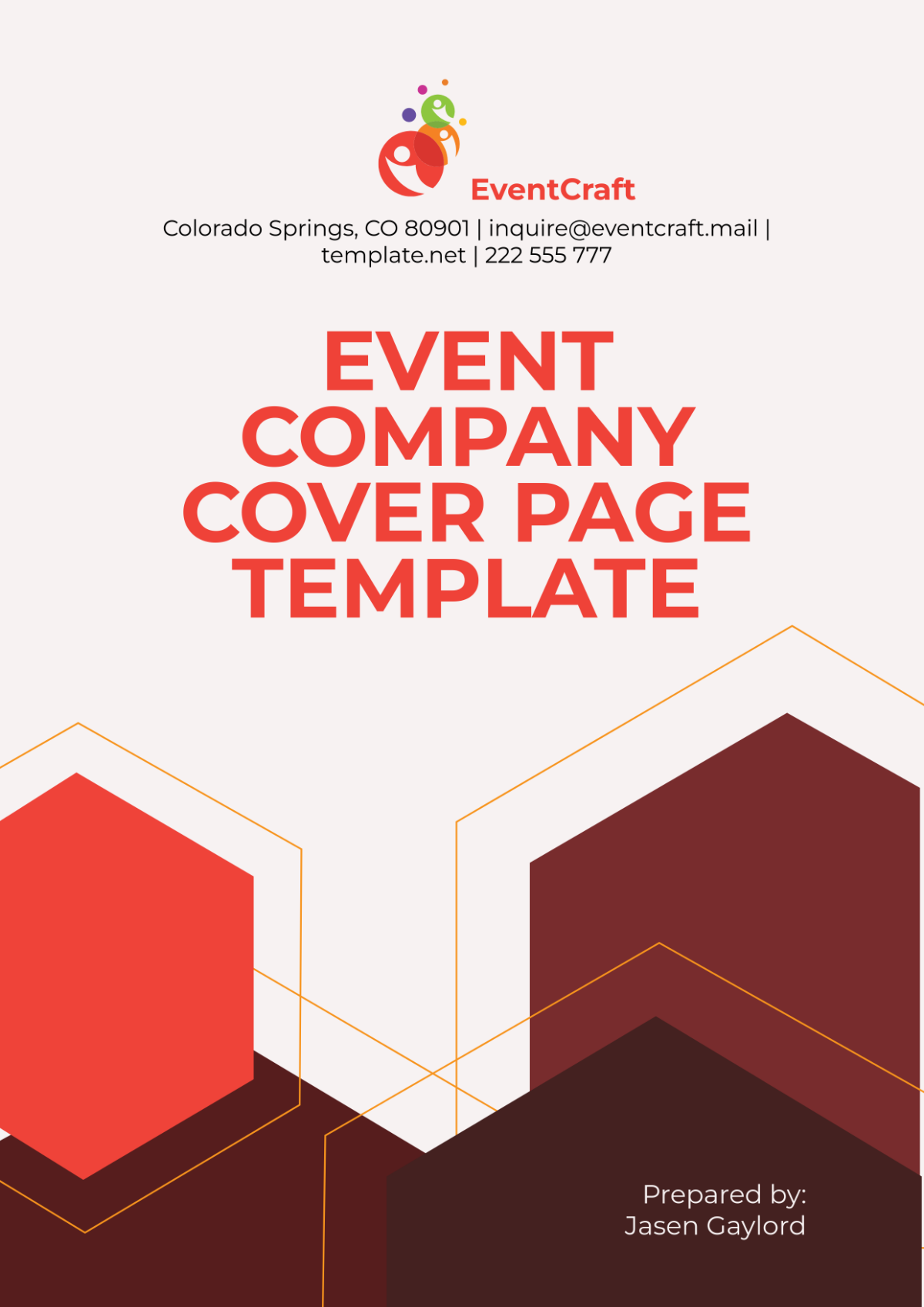 Free Event Company Cover Page Template - Edit Online & Download