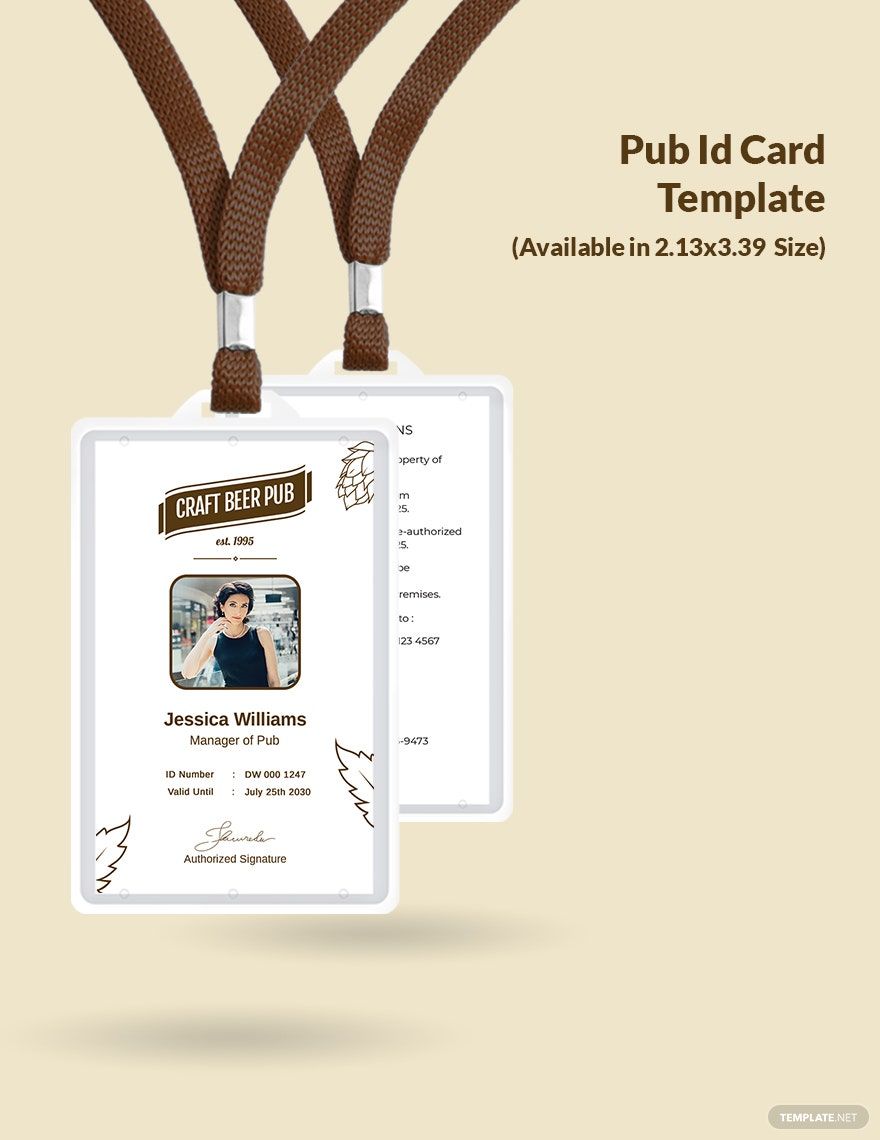 Pub ID Card Template