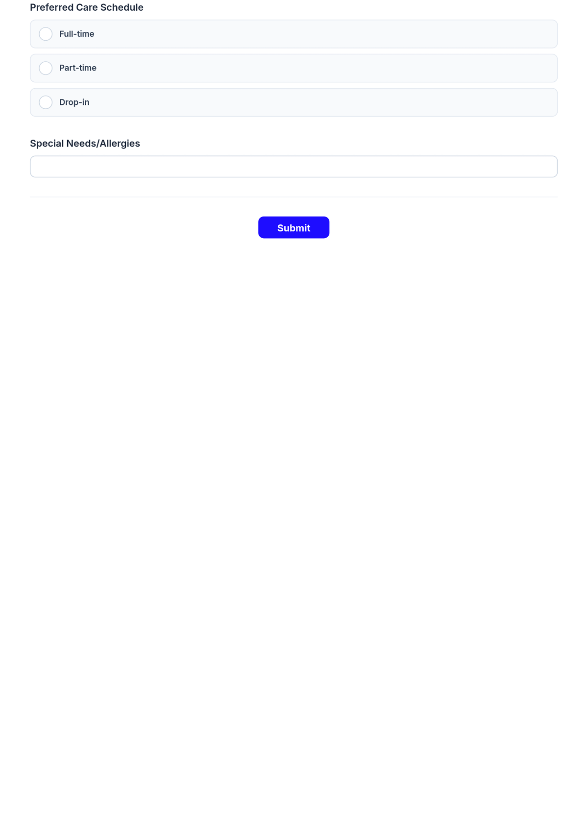 Free Child Care Registration Form Template & AI Maker Free Child Care Registration Form Template & AI Maker