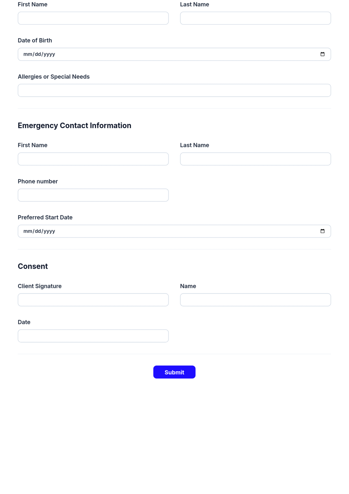 Free Child Care Enrollment Form Template & AI Maker