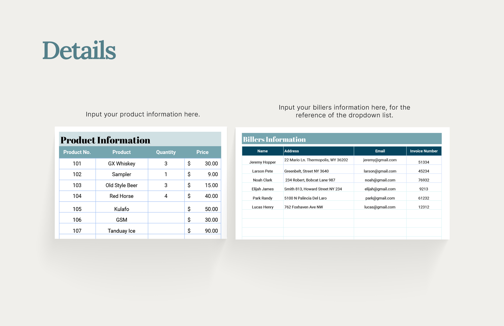 Pub Invoice Template