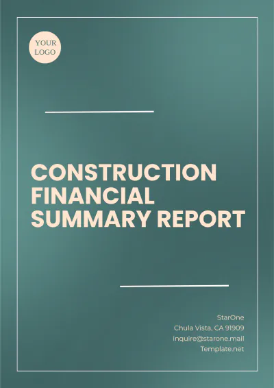 Free Construction Financial Summary Report Template to Edit Online