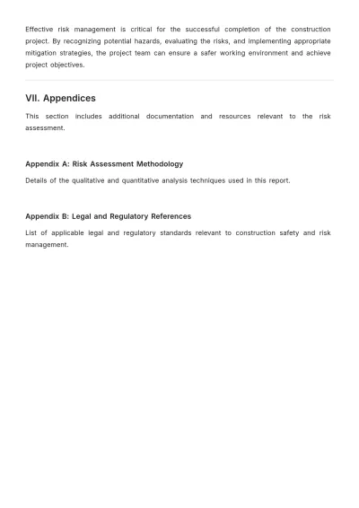 Free Risk Assessment Report for Construction Template to Edit Online