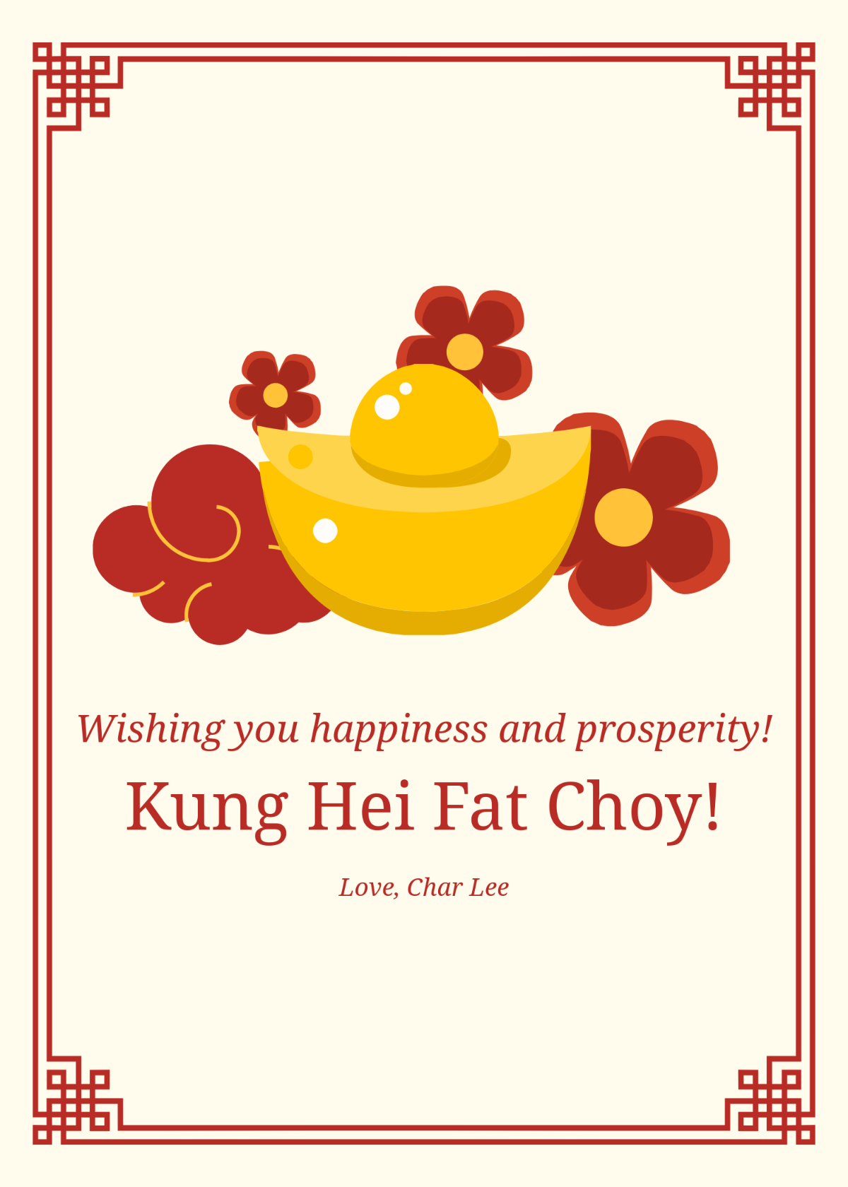 Free Chinese New Year Greetings Template - Edit Online & Download