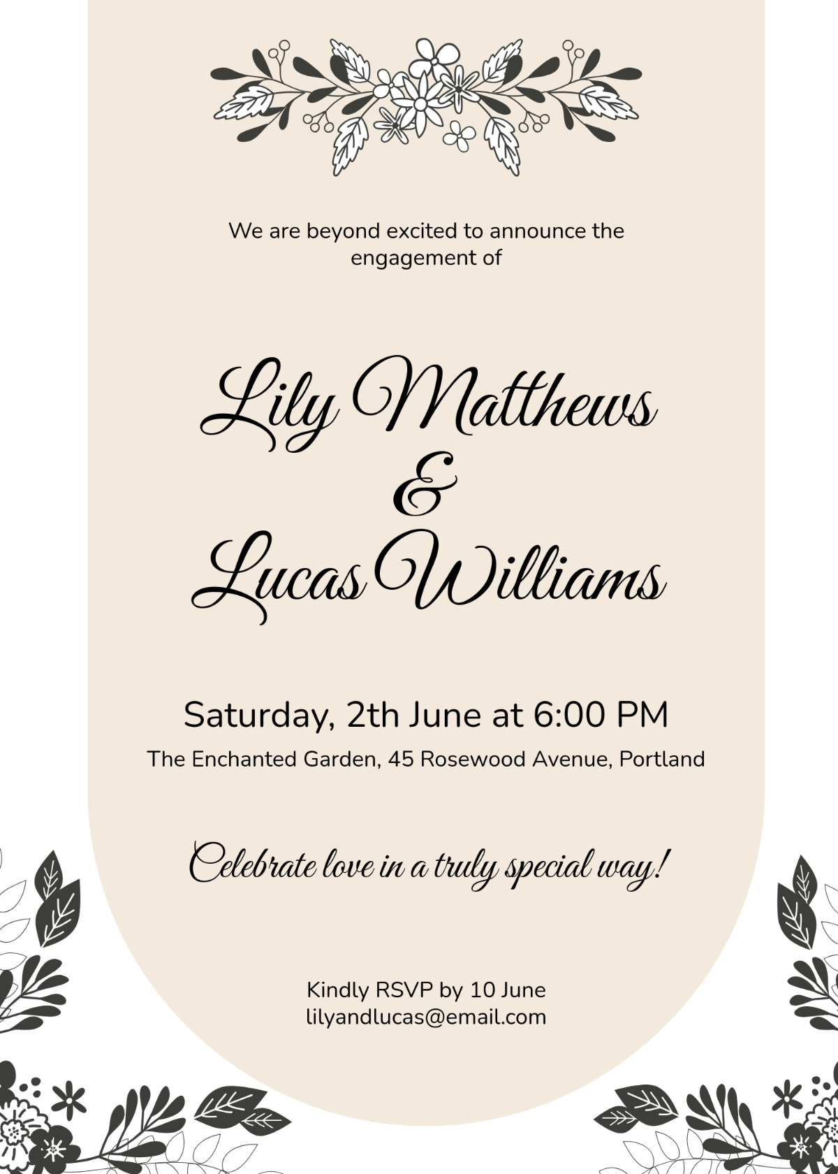 Unique Engagement Party Invitation Template - Edit Online & Download