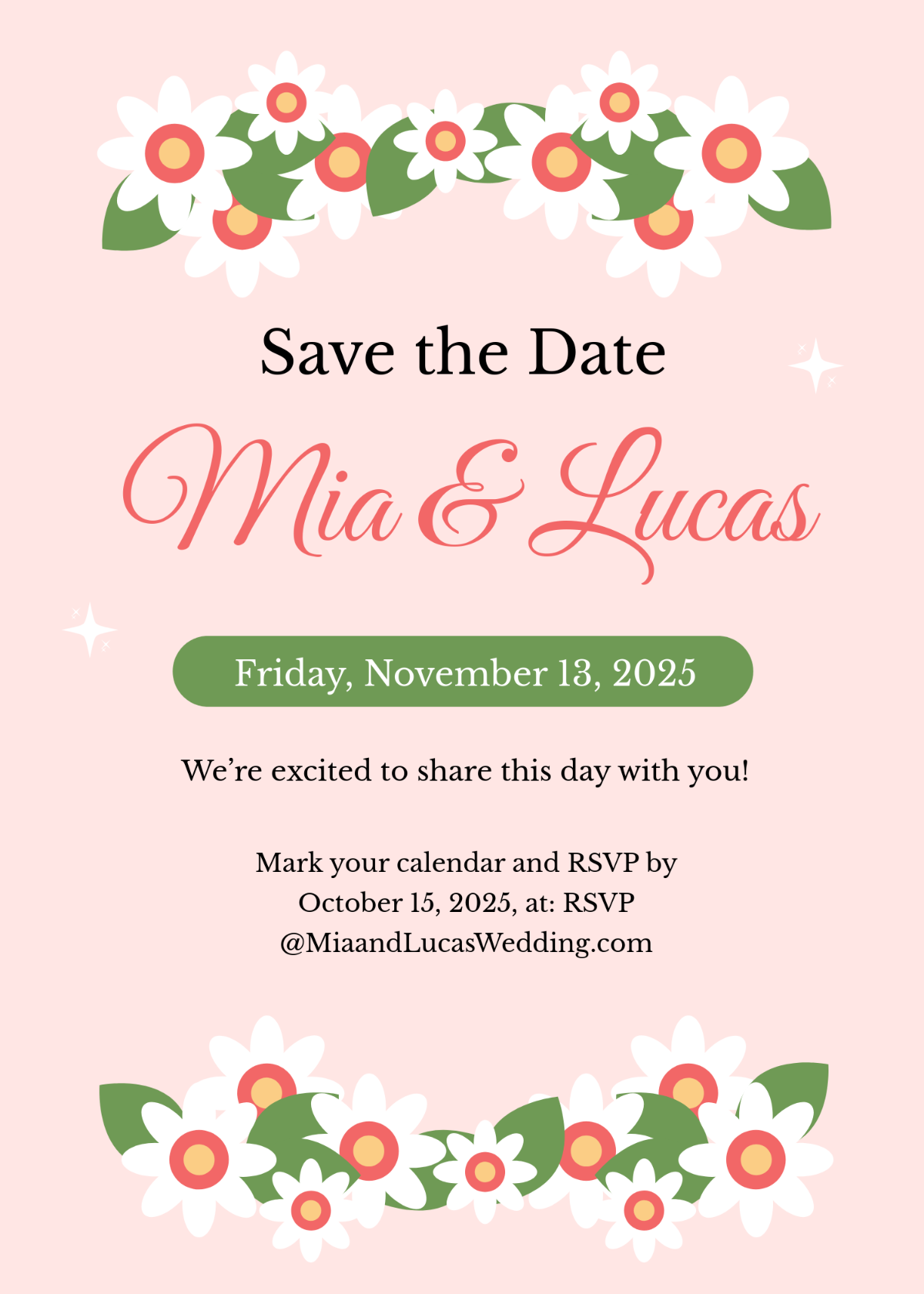 Aesthetic Save the Date Invitation Template - Edit Online & Download