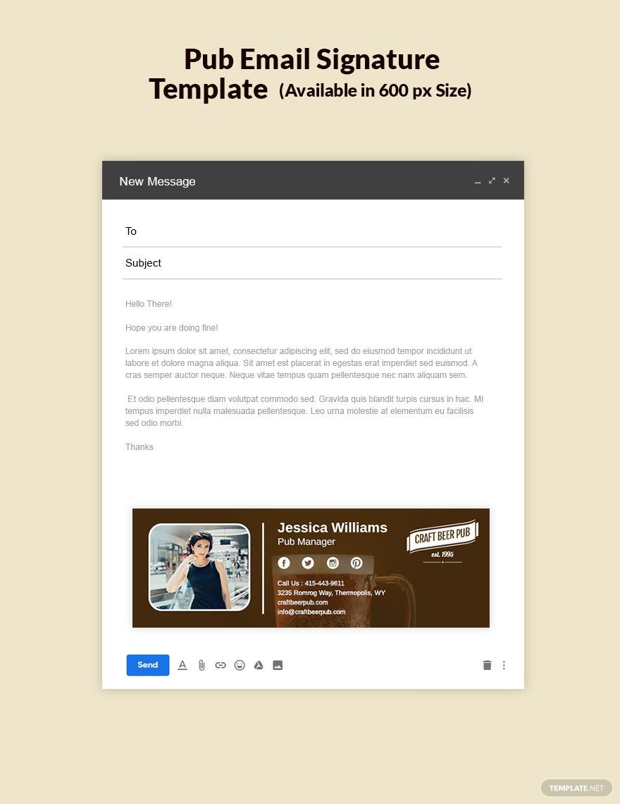 Free Pub Email Signature Template HTML5 Template