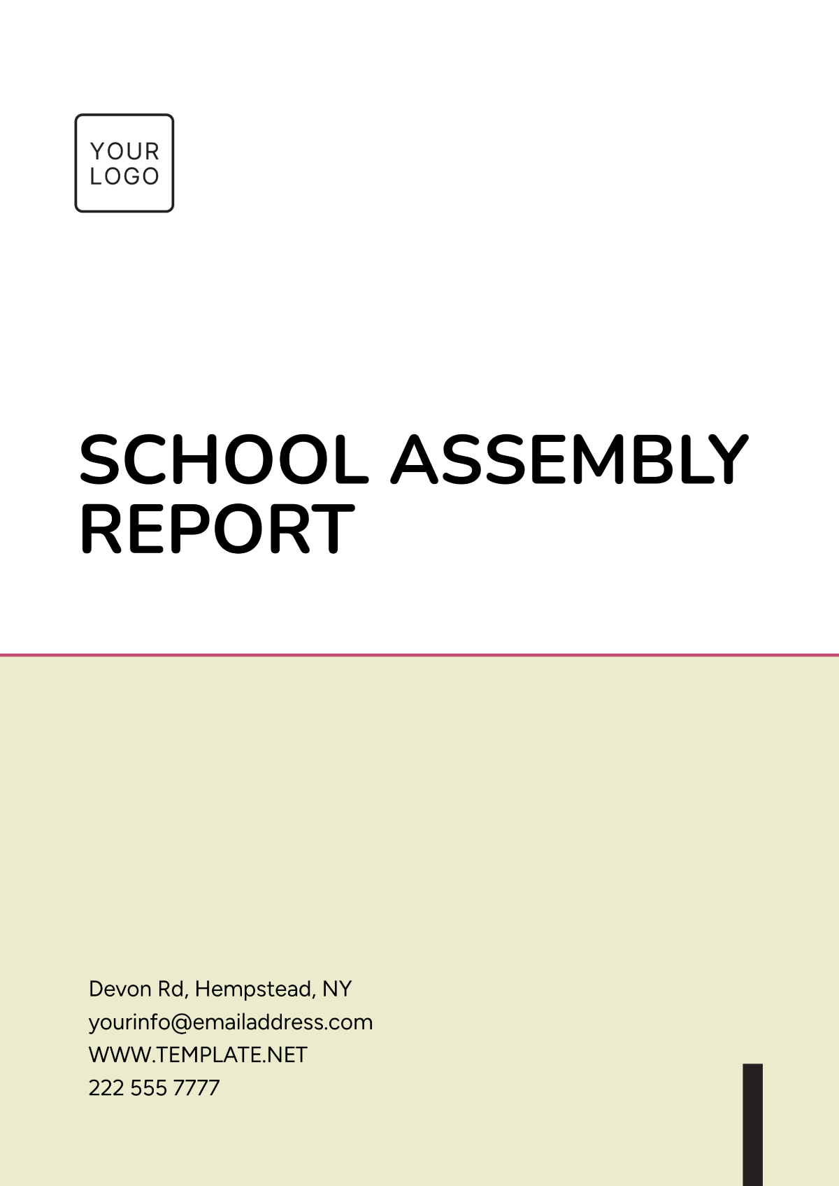 School Assembly Report Template - Edit Online & Download