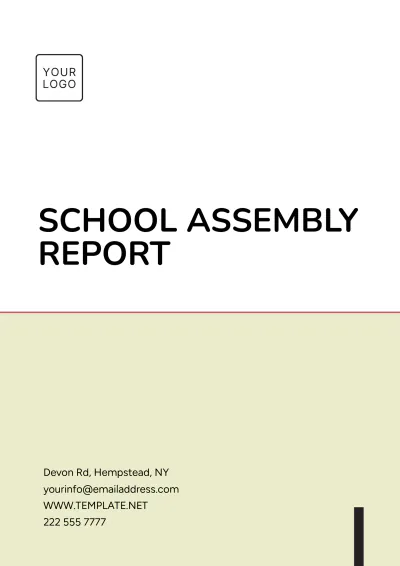 Free School Assembly Report Template to Edit Online