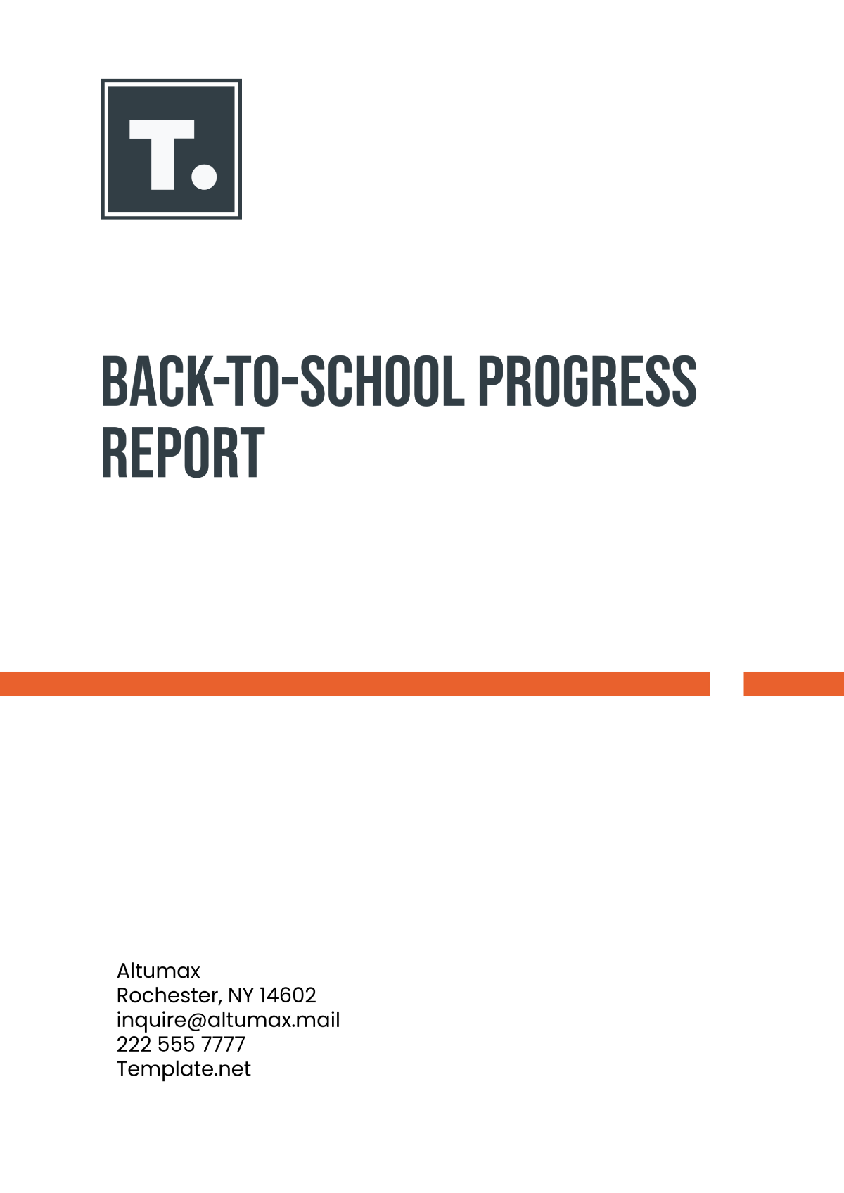 Back-to-School Progress Report Template - Edit Online & Download