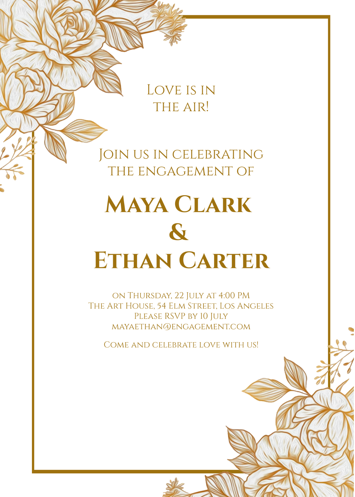 Hand-Drawn Engagement Invitation Template - Edit Online & Download