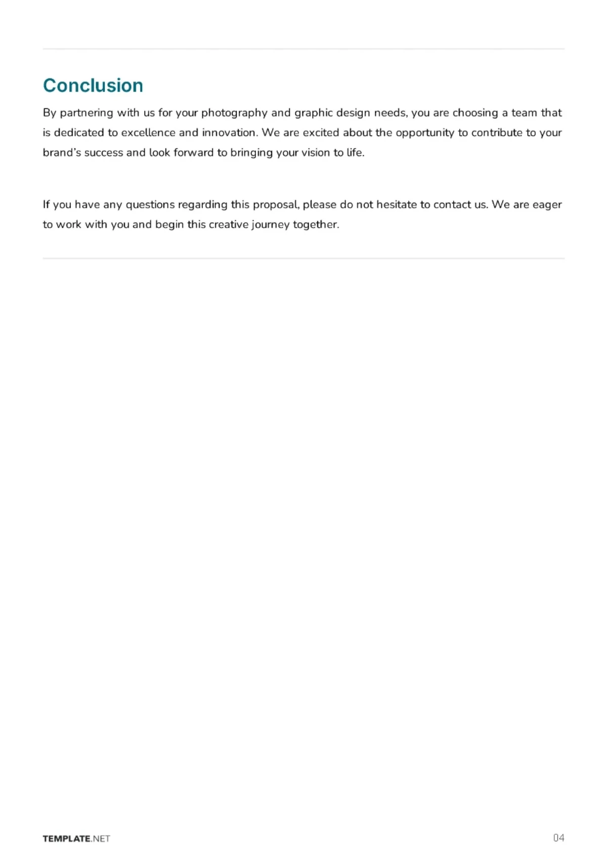 Free Photography and Graphic Design Proposal Template to Edit Online