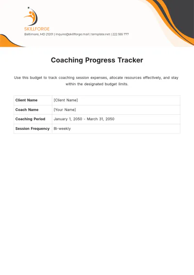 Free Coaching Progress Tracker Template to Edit Online
