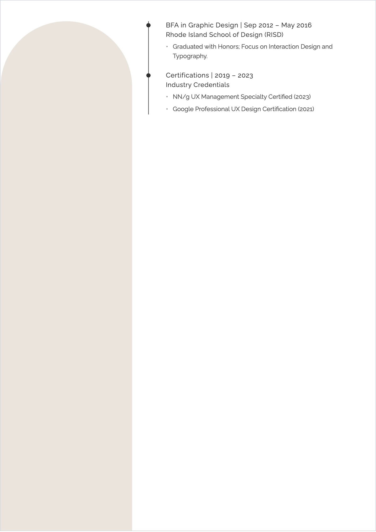 Free Aesthetic Senior UX/UI Designer ATS Resume Template