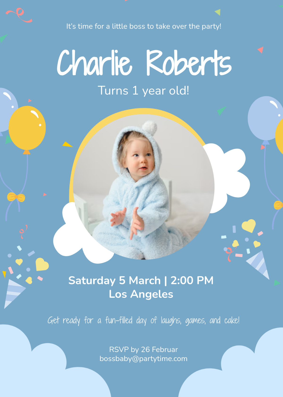 Free Boss Baby Party Invitation Template - Edit Online & Download