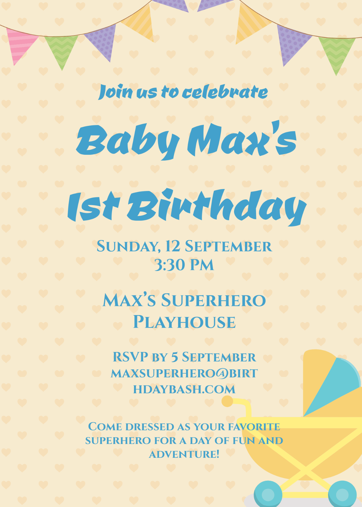 Themed Baby Invitation Template - Edit Online & Download