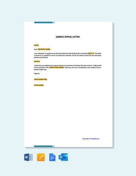 Appeal Letter Format Template [Free PDF] - Google Docs, Word | Template.net