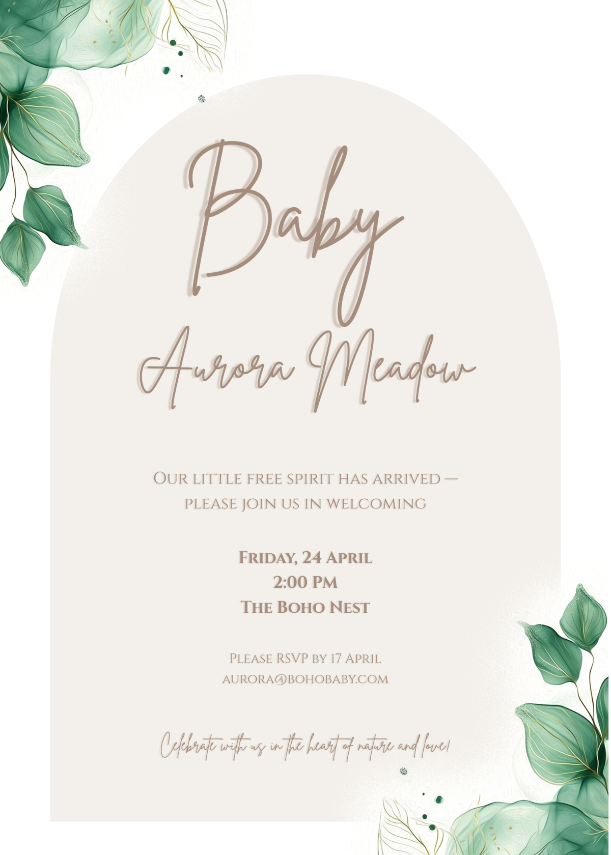 Free Boho Baby Invitation Template - Edit Online & Download 