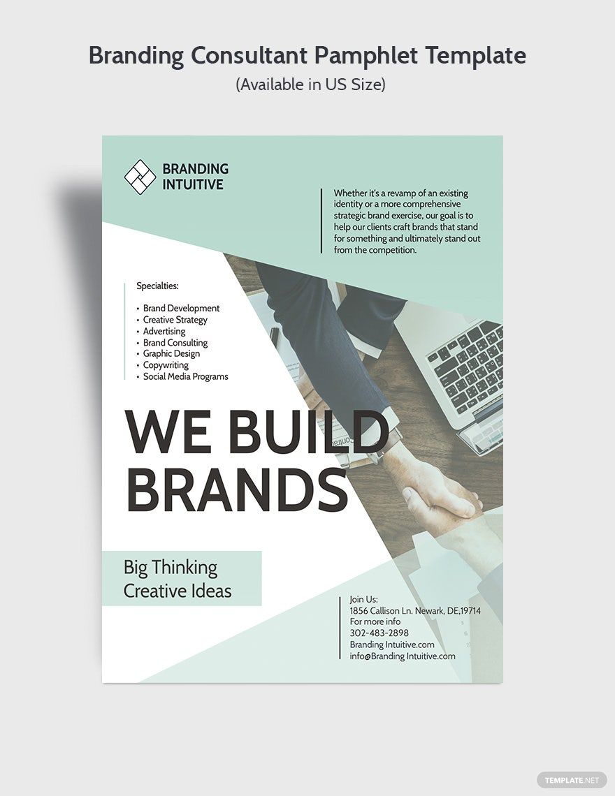 Branding Consultant Pamphlet Template in Word, Google Docs, Illustrator, PSD, Publisher, InDesign
