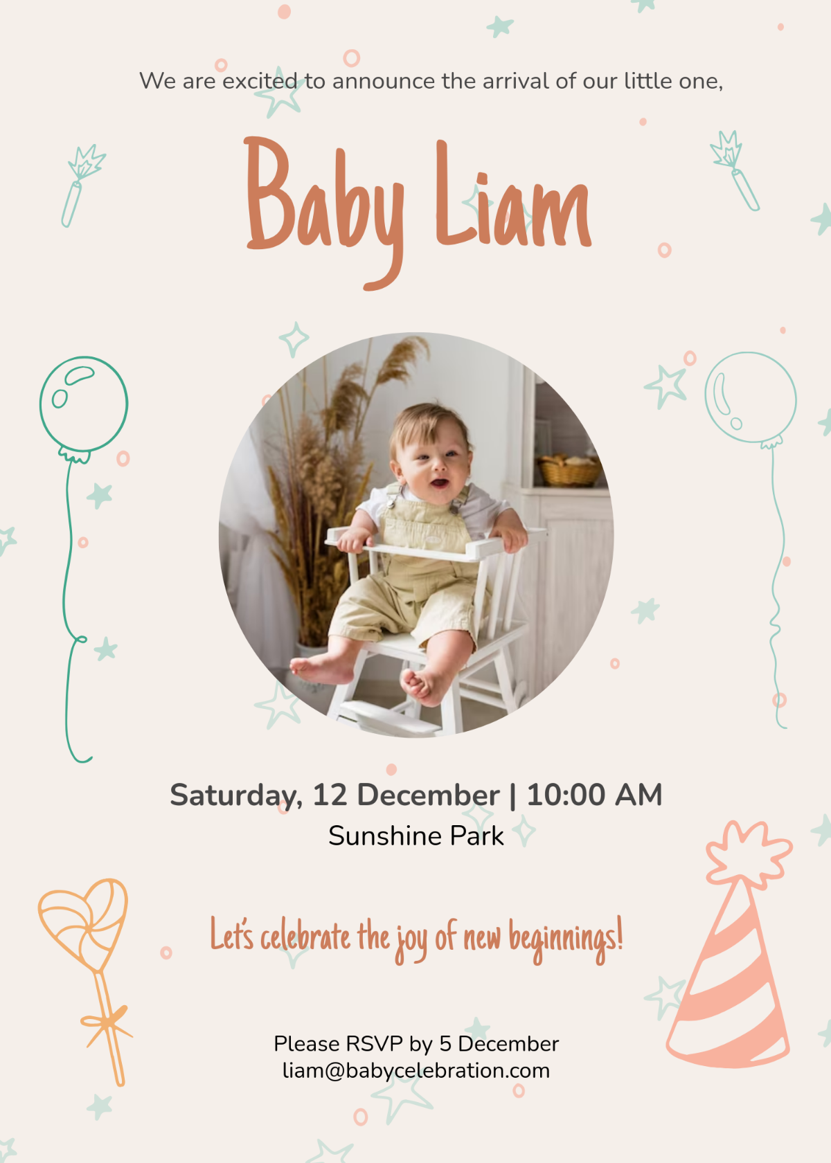 Free Baby Invitation Background Template