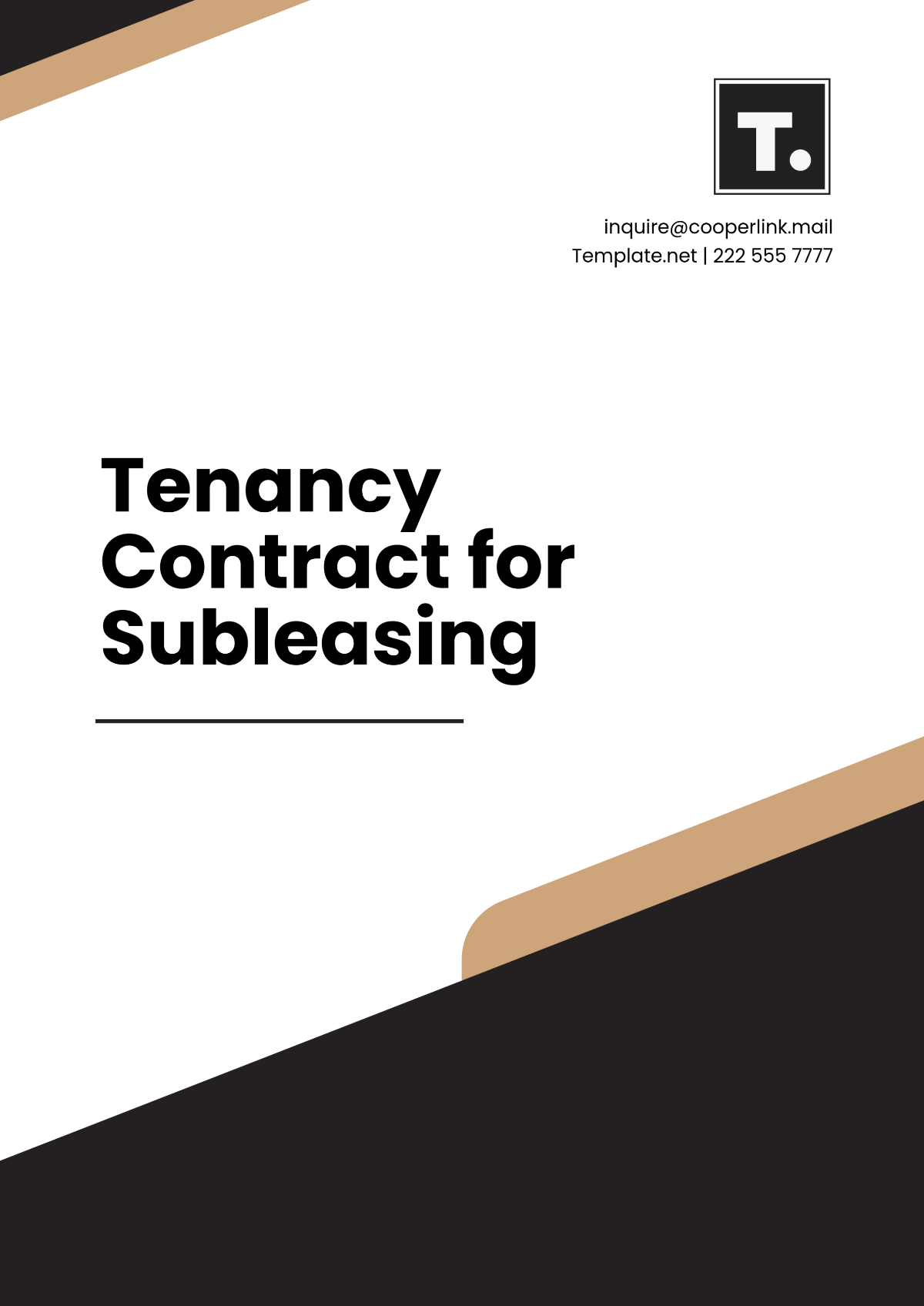 Free Tenancy Contract for Subleasing Template