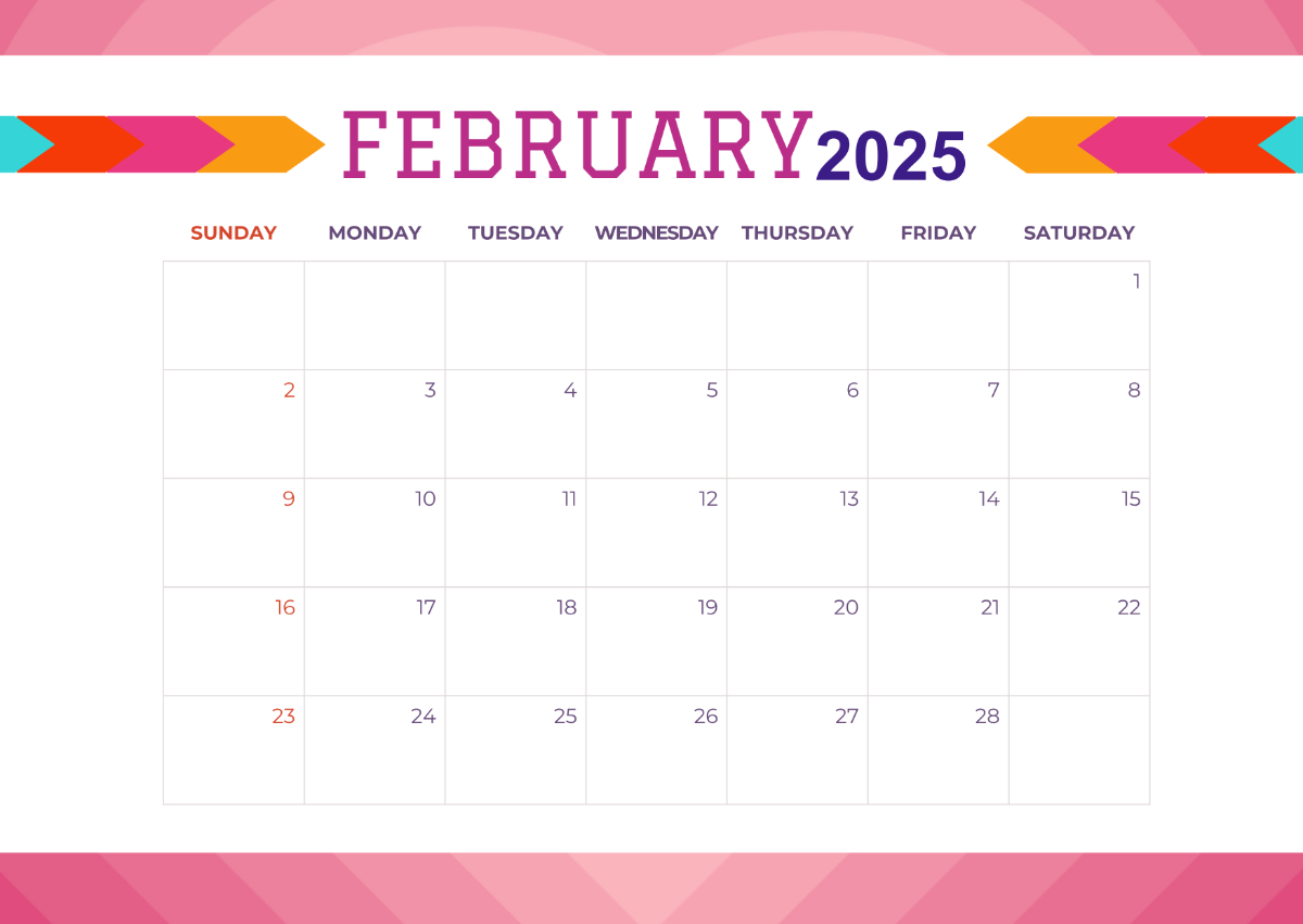 Free February 2025 Digital Calendar Template