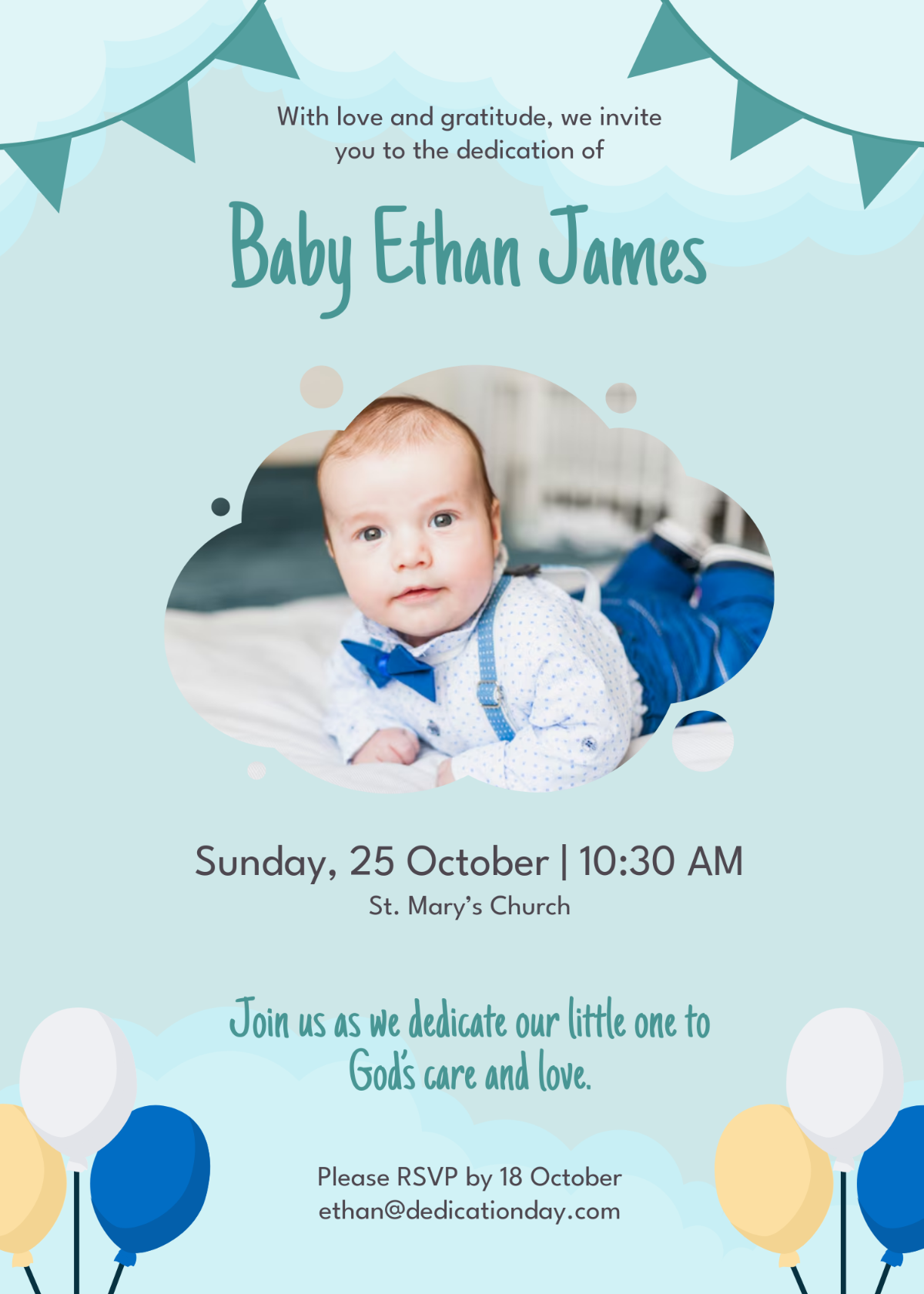 Free Baby Dedication Invitation Template